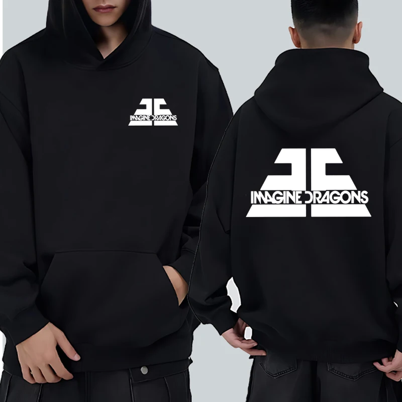 

2025 Vintage Imagine Dragons Evolve Album Merch printed Hoodies Unisex hip hop punk Winter streetwear Men women Fleece pullover