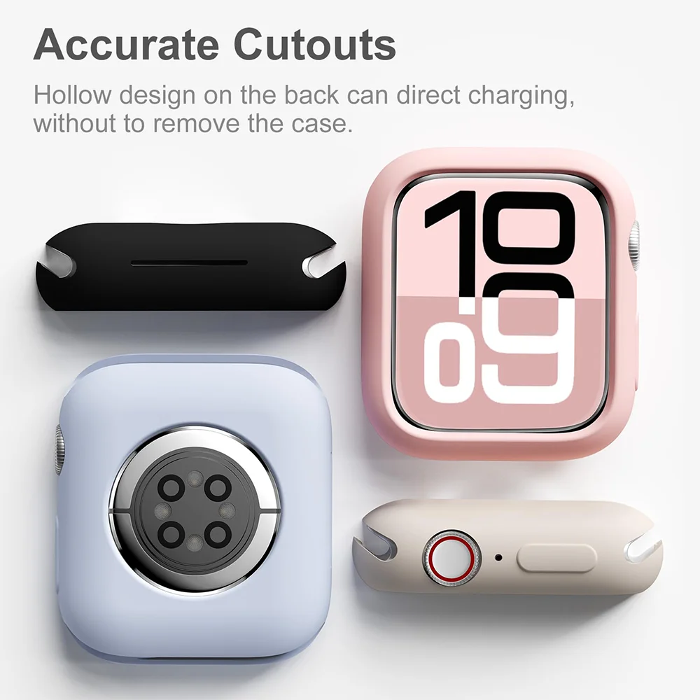 حافظة لساعة أبل 11-10 46 مللي متر 42/40/44/41/45 مللي متر غطاء حماية ممتص الصدمات iwatch سلسلة 9 8 7 6 5 4 SE 3 ملحقات سيليكون ناعمة #2