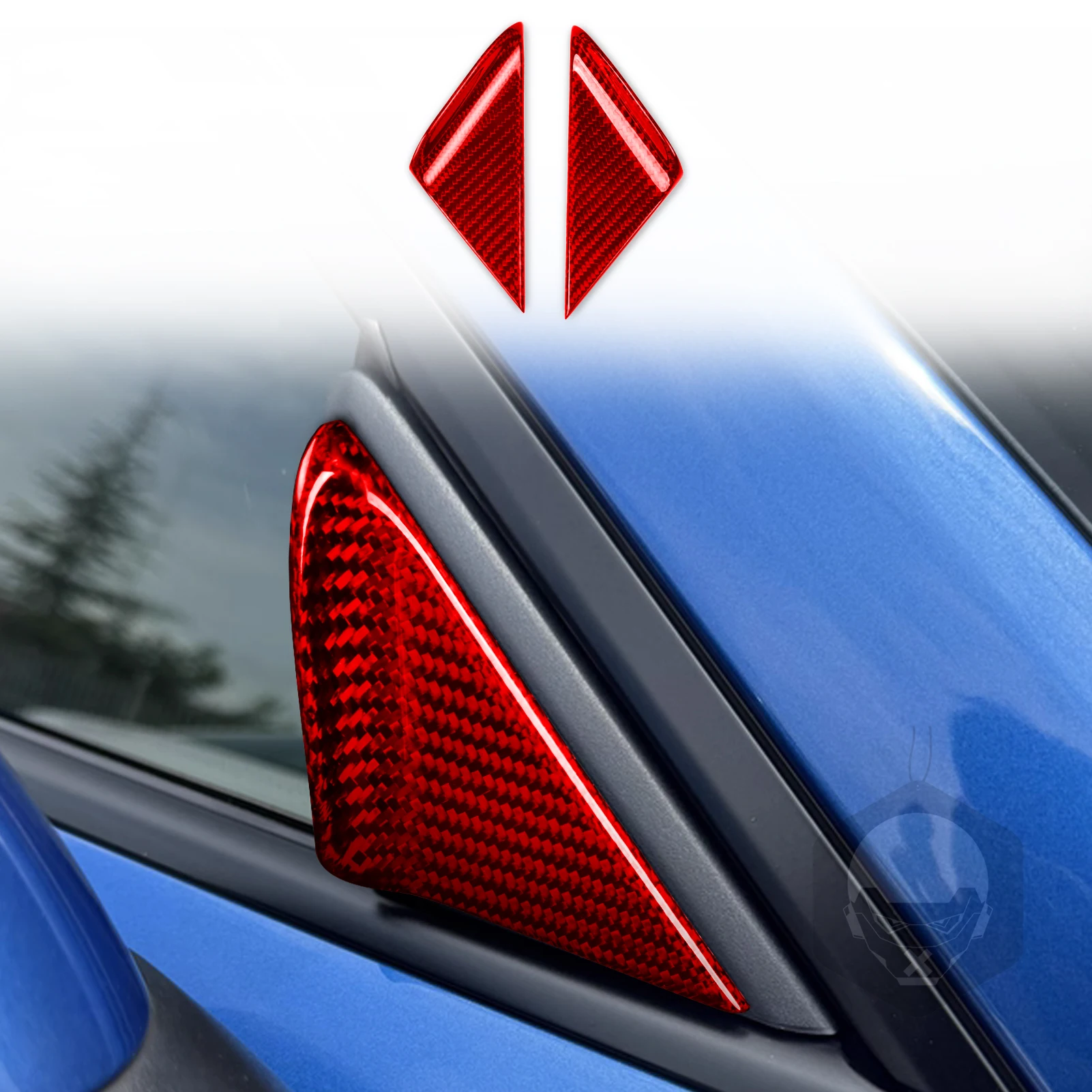 For Porsche 718 911 981 2012-2019 Real Carbon Fiber Car Front A Pillar Triangle Window Louver Side Shades Cover Trim Sticker view 3