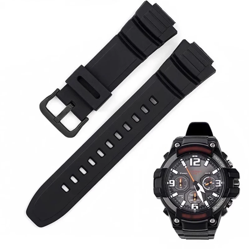 Elegant Black Silicone Watch Strap for Casio MCW 100H 110H W-S220 Delicate Selected Great Silicone Skin-friendly Watchband 16mm
