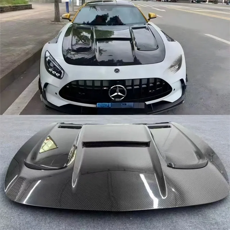 

Для Mercedes-Benz GTC GTS GTR Class AMG 2015-2022: Крышка капота из настоящего сухого карбона, комплект автозапчастей