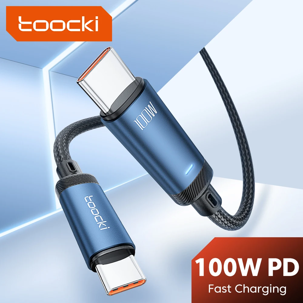 Toocki 100W Typ-C-Kabel 5A Schnellladung LED USB2.0 480Mbps USB-C-Datenkabel für Xiaomi 17 16 Redmi K80 K60 Samsung Switch