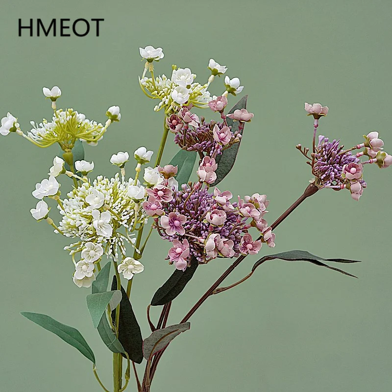 3 Heads Baby's Breath Gypsophila Flower Branch Plastic Artificial Flower Wedding Home Arrangement Decor Christmas Party Layout