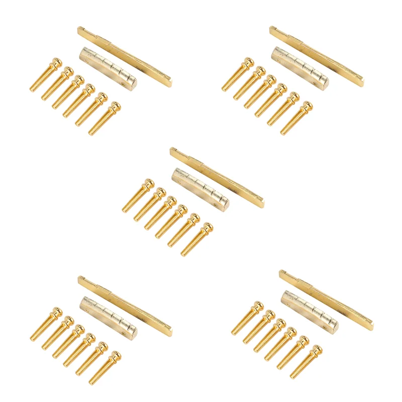 

30PCS Guitar Brass Bridge Pins Saddle Nut Replacement Parts For Acoustic Guitar