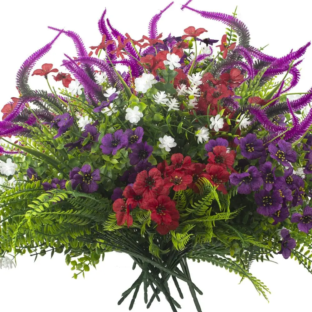 

Искусственные цветы для улицы, устойчивые к УФ-излучению и водонепроницаемые, реалистичные, не выцветающие, имитация зелени, подвесные растения для сада