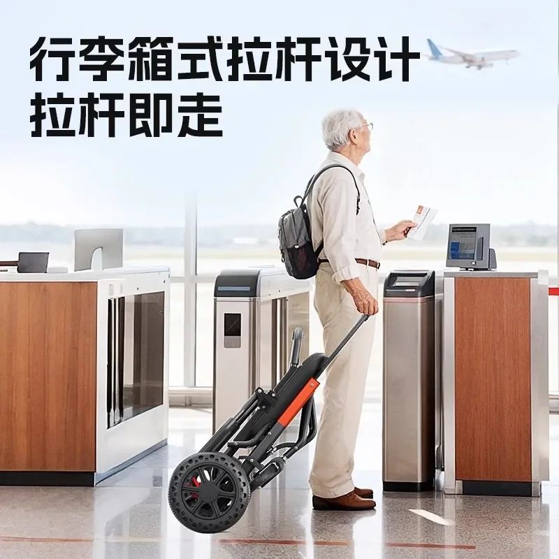 Palm Bird Manual Wheelchair Special Folding Light for the Elderly Small Travel Aid Portable Scooter Trolley