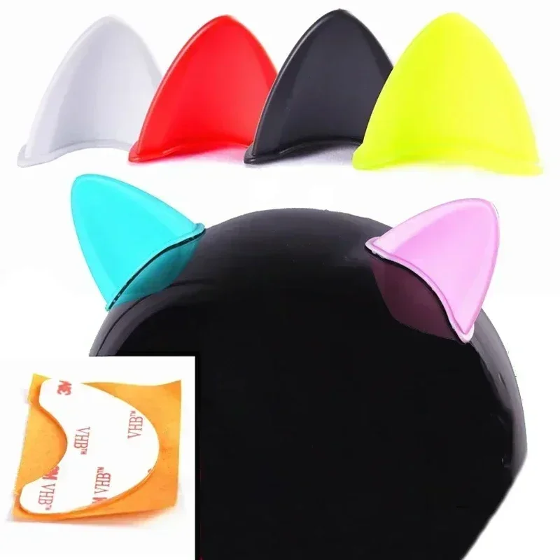 Universal Motorcycle Electric Vehicle Helmet Shape Double-sided Sticker Decoration Cute Cat Ear Helmet Decoration