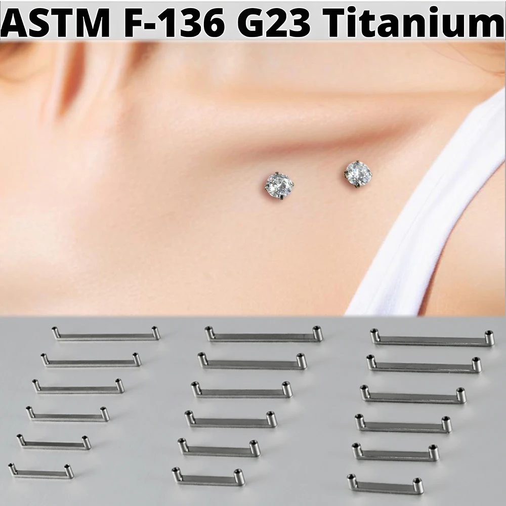 1PC G23 Titanium Surface Flat Internal Thread Barbell Piercing 14&16G Micro Dermal Anchor Base Rod Body Piercing Jewelry