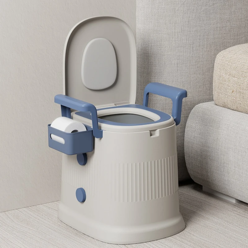 Portable Bedside Commode with Wheels and Urinal Bucket