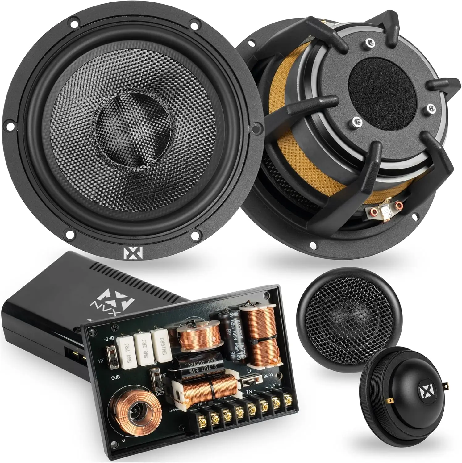 

XQS65KIT Высокопроизводительные автомобильные колонки высотой 6,5 дюйма, максимальная мощность 600 Вт, среднеквадратичная частота 300 Вт, 2-сторонняя система компонентов 6–1/2 дюйма с шелковыми купольными динамиками 1-3/16 дюйма
