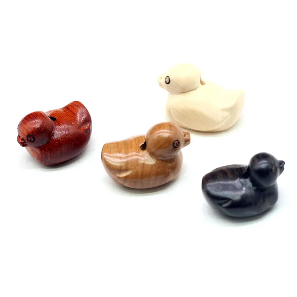 4Pcs Three Dimensional Wooden Duck Pendant Charm Smooth Surface Mini Hole DIY Jewelry Making Supplies for Necklace Bracelet