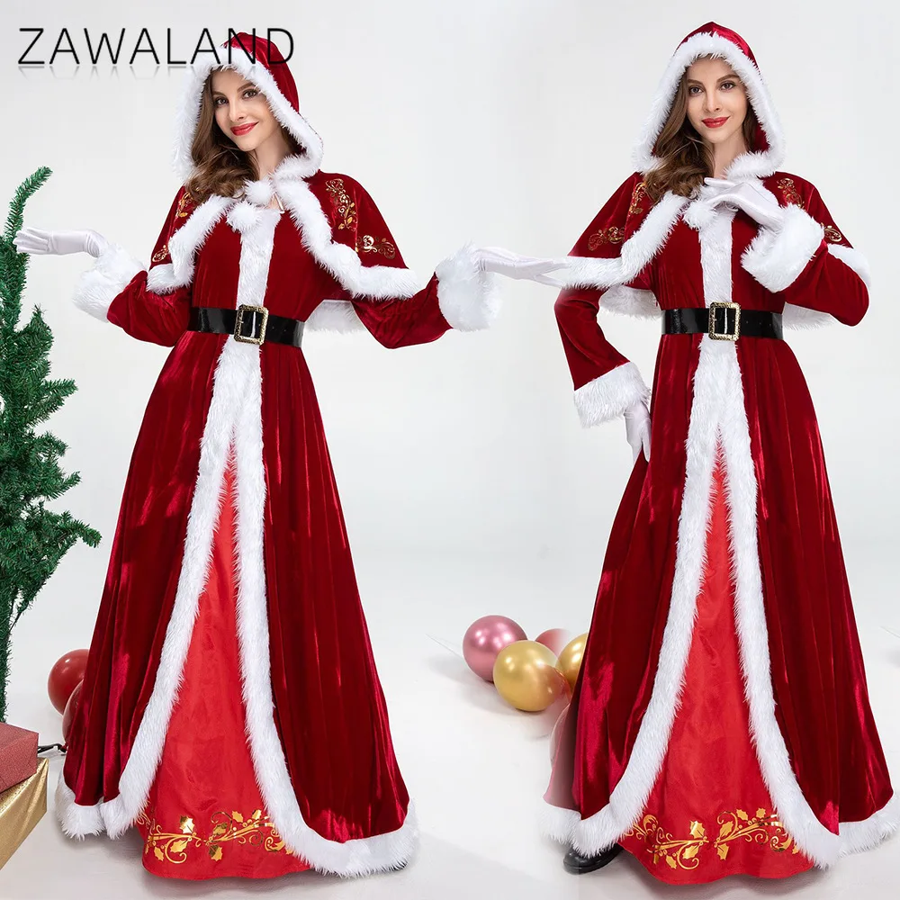 عيد الميلاد الكبار تأثيري حلي مضحك حفلة رجل سانتا كلوز مجموعة كاملة ملابس امرأة موضة فستان أحمر مرحلة الأداء وتتسابق