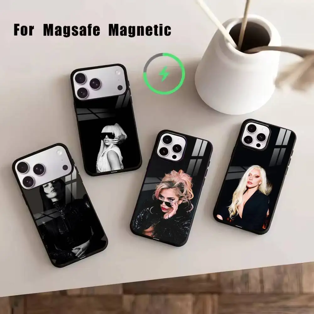 

D-Talented singer Lady Gaga Phone Case For iPhone17,16,15,14,13,12,11 Plus,Pro Magnetic For Magsafe Wireless Charging