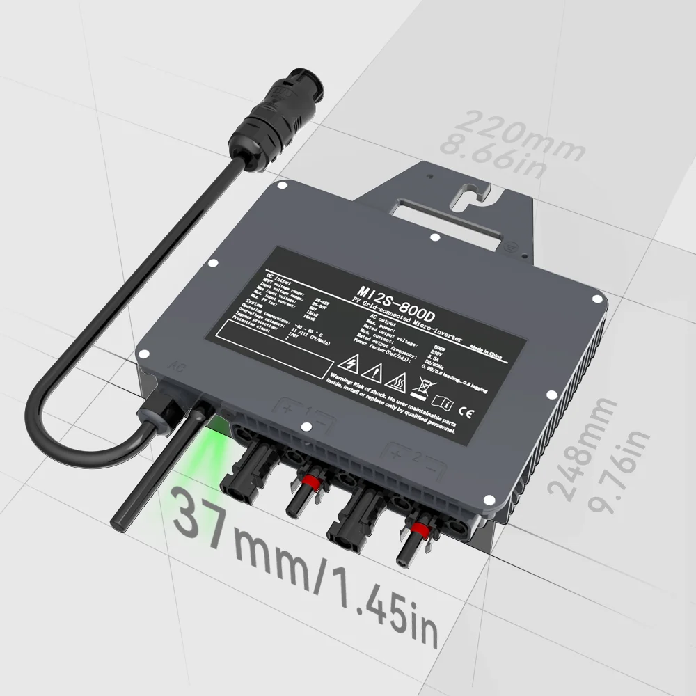 800W 400W DC22-60V zu AC230V Solarmodule Mikro-Wechselrichter Haushaltsnetz-System Solar-PV-Wechselrichter IP67 Versand aus der EU – Detail 16
