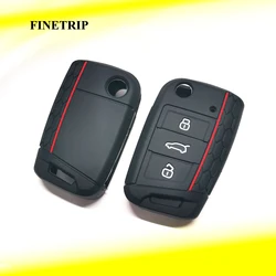 Fit For VW GOLF 7 MK7 SKODA SEAT 2014 2015 2016 3 Button Flip Key Silicone Cover FOB HULL OCTAVIA COMBI LEON IBIZA CUPTRA Case