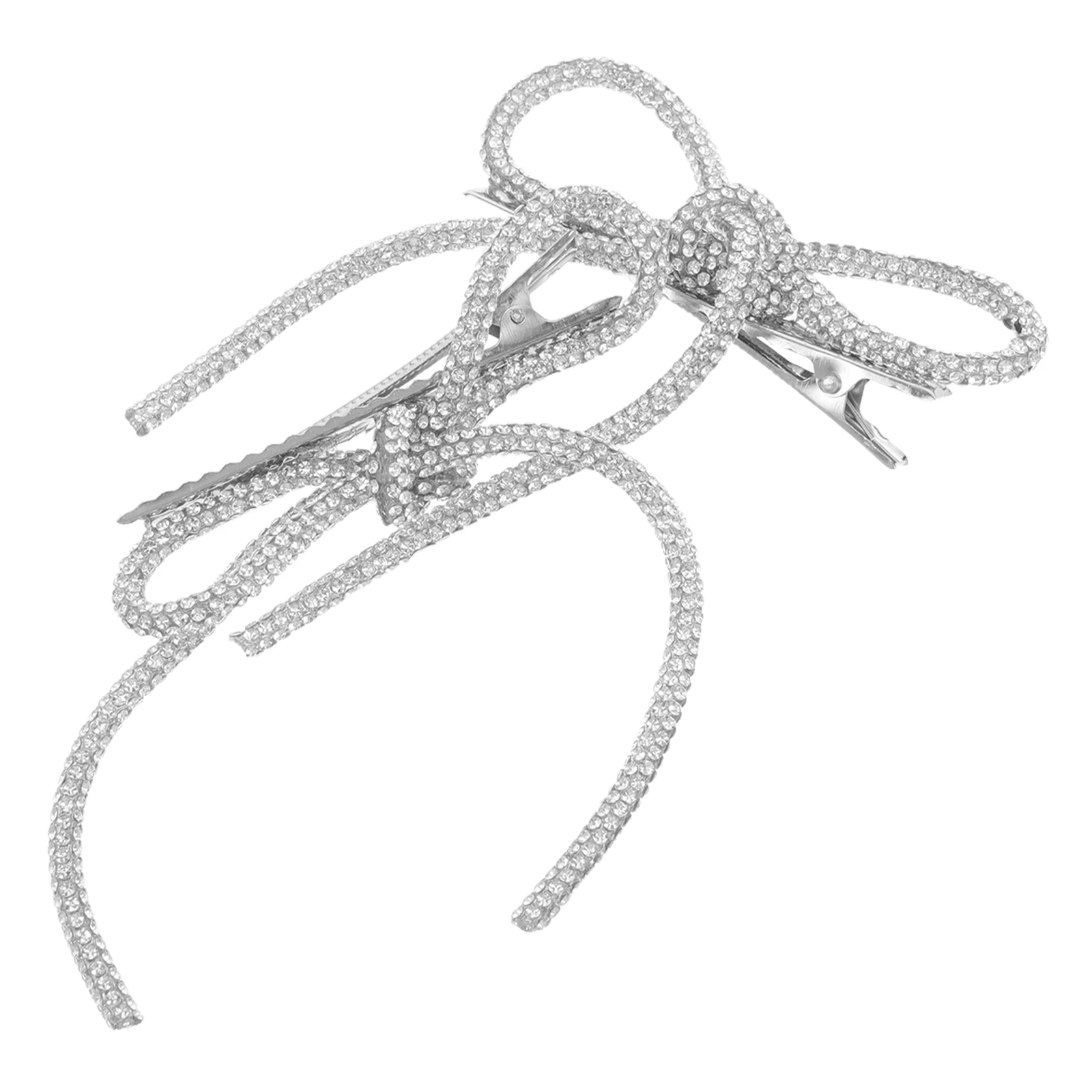 

2Pcs Bridal Hair Clips Large Rhinestone Bow Non Slip Wedding Hair Accessories Formal Barrettes Prom Party Headpiece