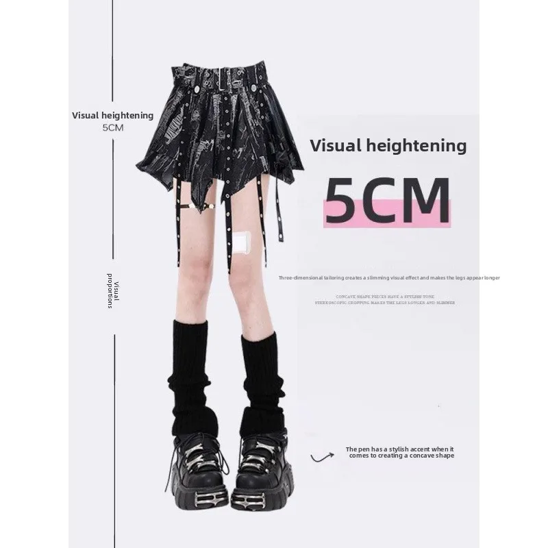 กระโปรงสั้นสไตล์วินเทจใหม่ปี 2025 สตรีทแวร์ กอธิค พังก์ หวาน โชว์ไหล่ ทรงยูนีค ย้อนยุค Y2K สีดำ สำหรับงานปาร์ตี้