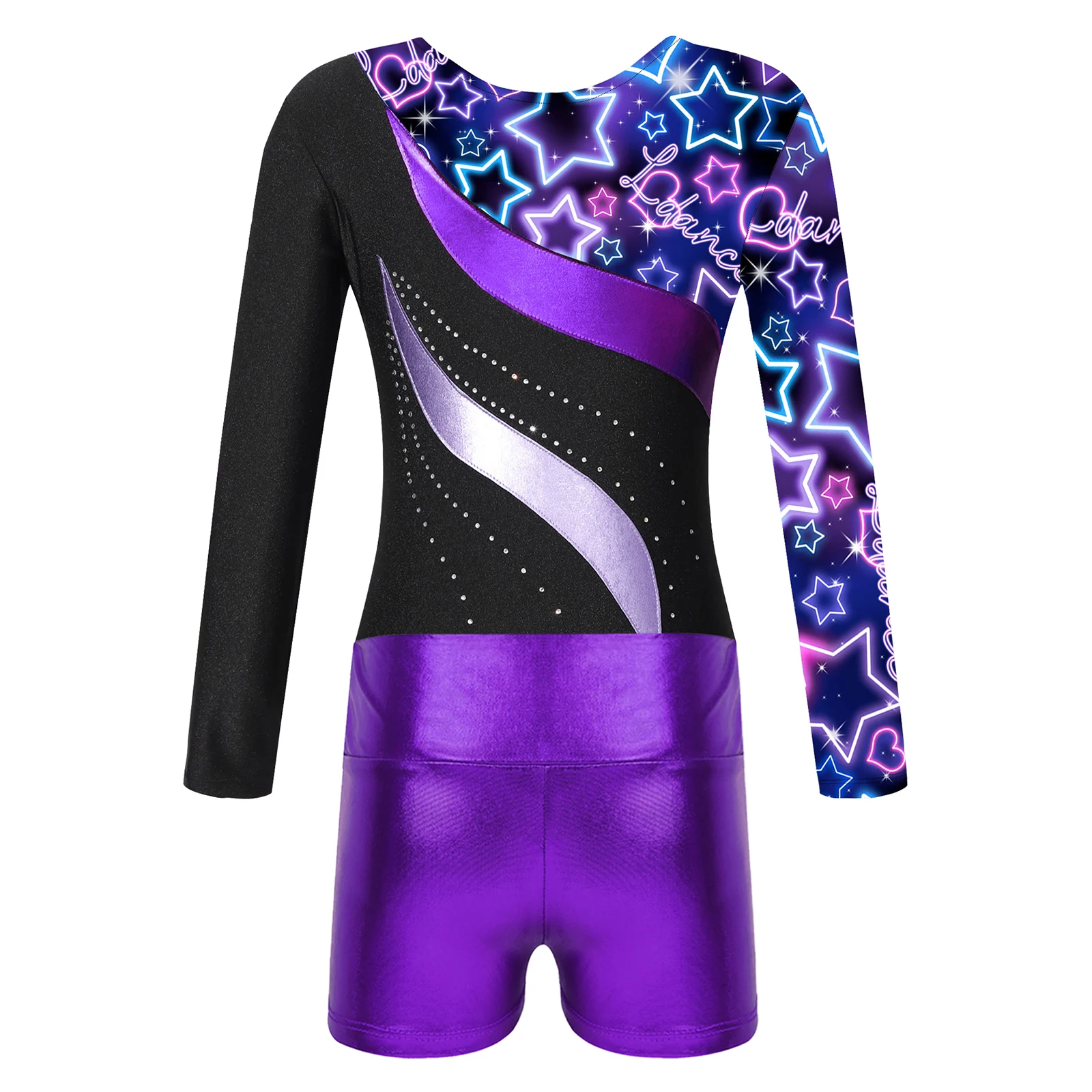 Kids Girl Ballet Dance Gymnastic Leotard Sleeveless Bodysuit with Shorts Skating Stage Performance Dancewear Swimwear Sportswear