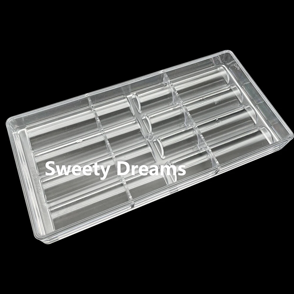 8 Cavity Plastic Mould Candy Long Strip Candy Molds Polycarbonate Chocolate Bar Molds Tray Chocolate Candy Pastry Tool