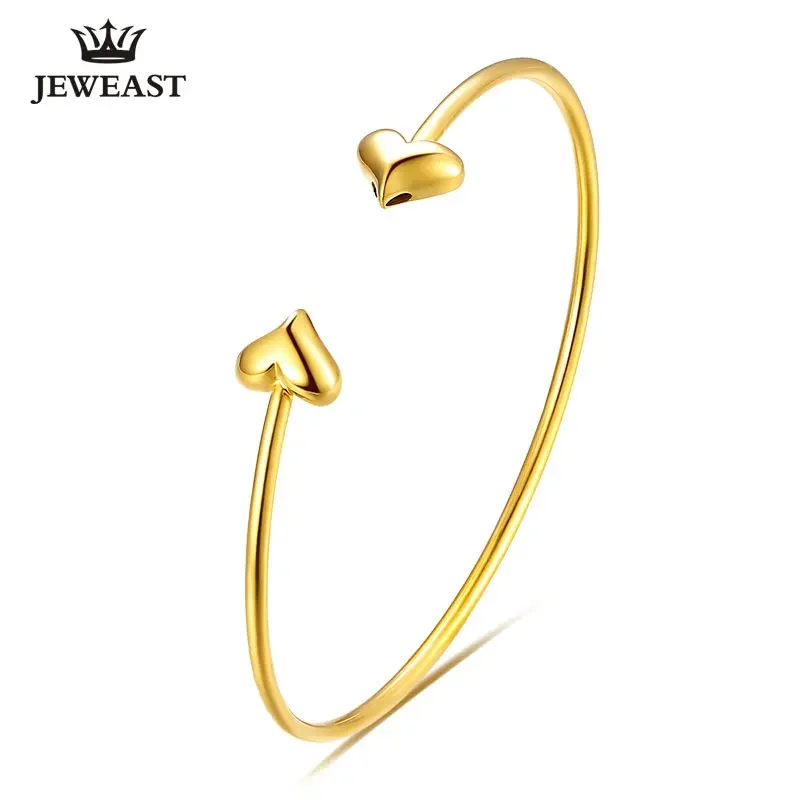 18k Gold Heart AU750 Classic Bangle Simple 2023 New Bracelet Jewelry Bracelet Elegant Party Wedding Woman Girl Girlfriend hot