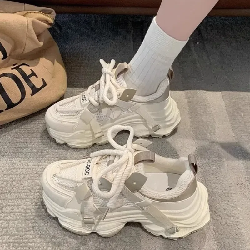 

New Women Platform Sneaker Summer Fashion Mesh Casual Shoe Quality Lace Running Shoes for Woman Designer Shoes Zapatillas Mujer