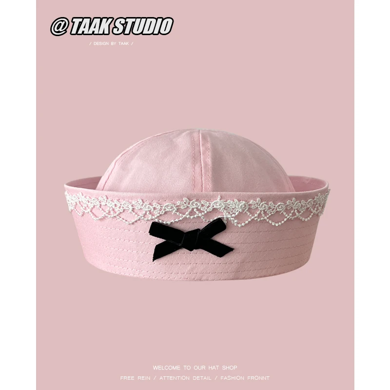 Spice Girl Style Japanese Bow Flip Brim Sailor Caps for  display picture 2