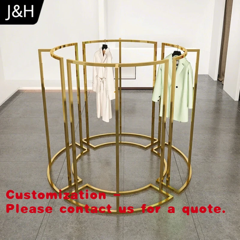 

Customize.Classic-shaped Design Stainless Steel Clothing Display Rack Mirror Gold Custom Sizes Vintage Shop