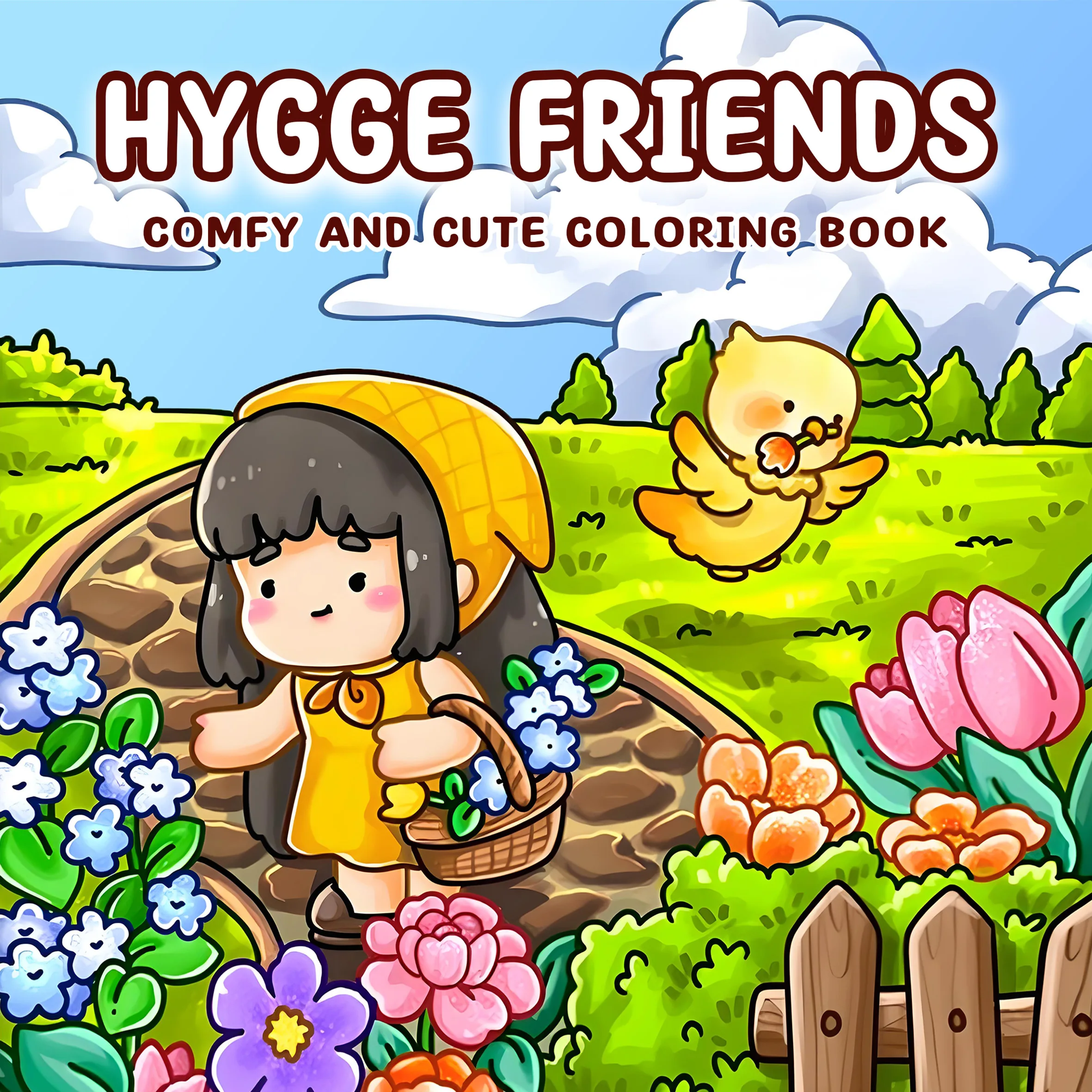 

HYGGE FRIENDS, яркие узоры, книжка-раскраска для взрослых, милая книга для рисования, идеальный подарок для вечеринки и дня рождения