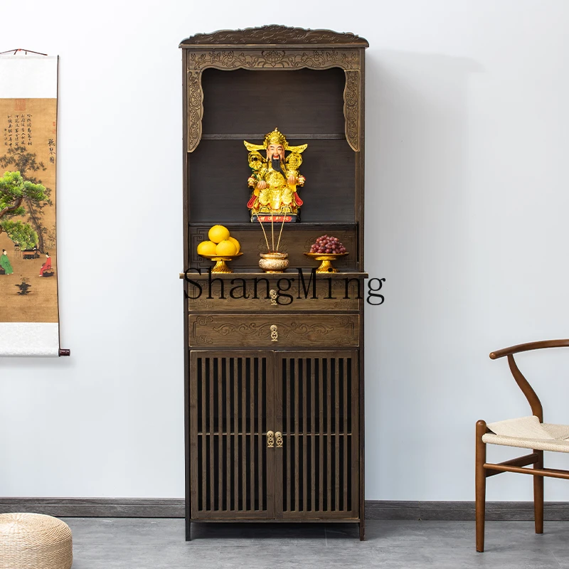 HJ المنزلية الحديثة الجديدة إله الثروة بوديساتفا تقدم طاولة خزانة حامل مزار البوذية #3