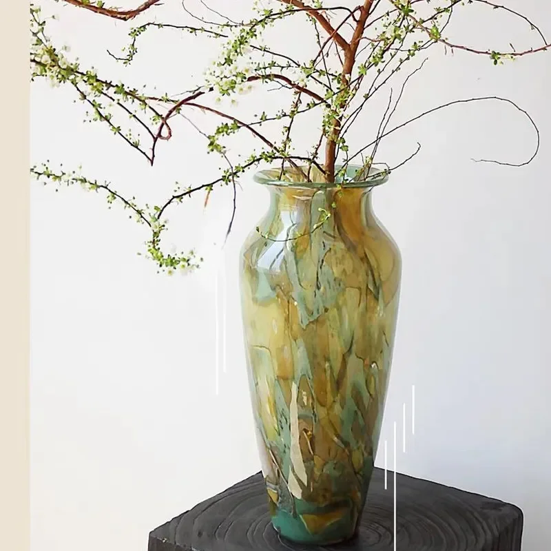 for Modern Rock Texture Glazed Vase Art Advanced Light Luxury Hydroponic Lily Flower Arrangement Pendulum