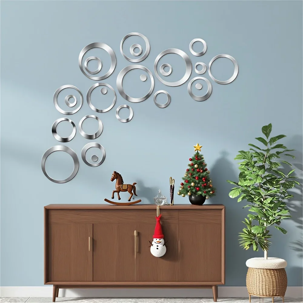 Ins Style 30pcs 1mm Acrylic Mirror Stickers Decal Easy Install Wall Art Home Bedroom Party Holiday Decor Practical Gift Portable