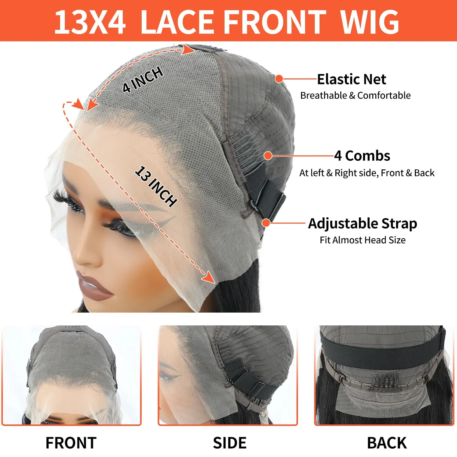 250 الكثافة 13X4 العظام مستقيم الدانتيل شعر مستعار أمامي خصلات الشعر المستعار الإنسان 13X6 Hd الدانتيل أمامي 100% خصلات الشعر المستعار البرازيلي شعر الإنسان للنساء