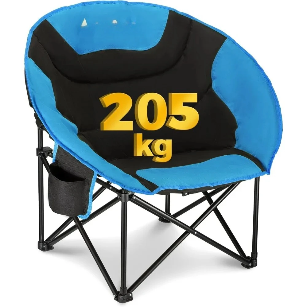 Sedia pieghevole Moon Chair Extra Large Max. Sedia da campeggio comoda deluxe rotonda imbottita da 120 kg con borsa per il trasporto