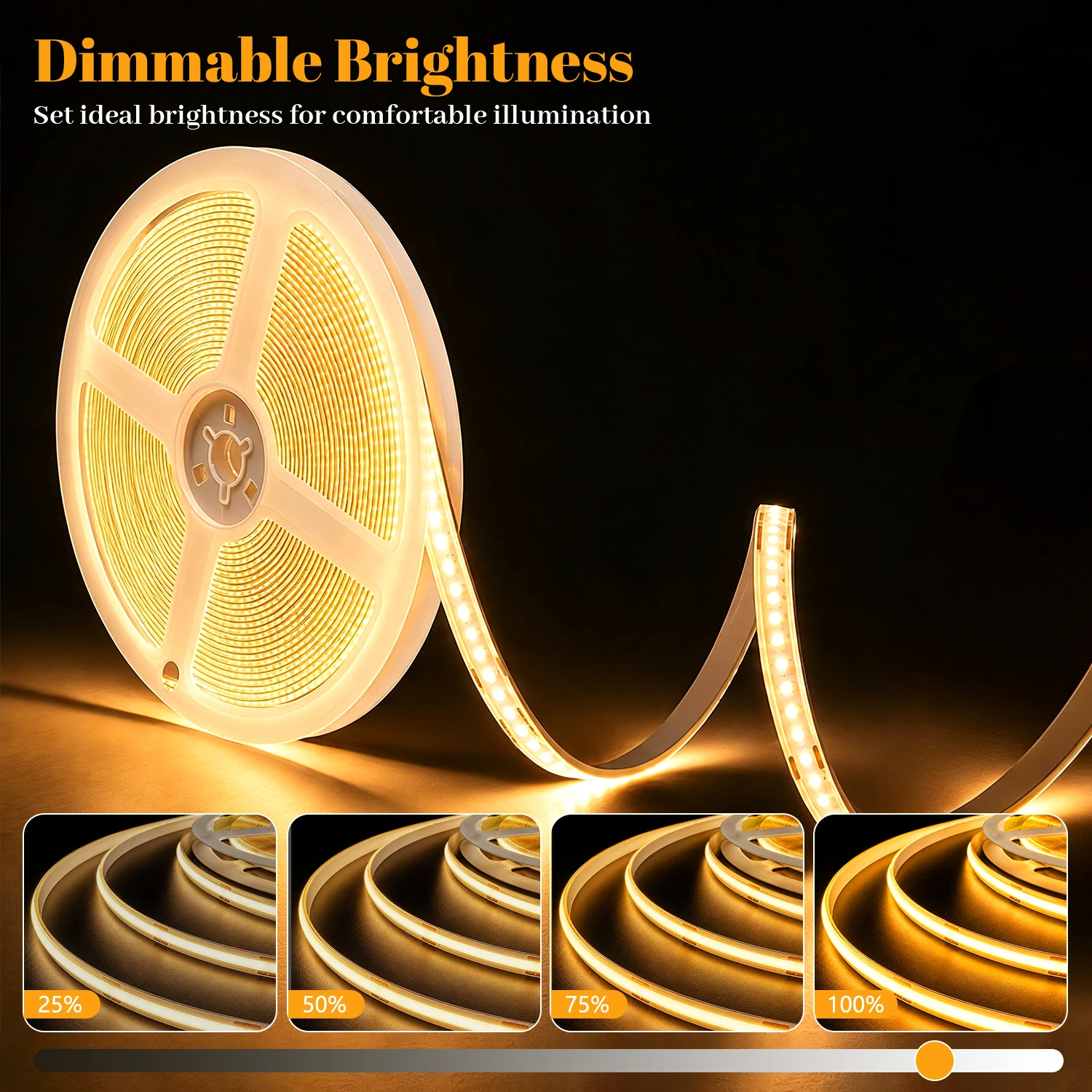Flexible LED-Streifenlichter mit App- und Fernbedienung, dimmbares, flimmerfreies, zuschneidbares Niedervolt-Ambientelichtband für Kleiderschrank, Treppenhaus, Innenraumdekoration.