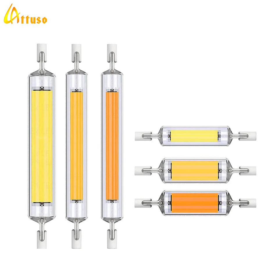 

R7S LED 78mm 15W 20W R7S Spotlight 118mm 30W 50W AC 110V 220V 230V J78 J118 COB Lamp Bulb Glass Tube Replace Halogen Lamp Light