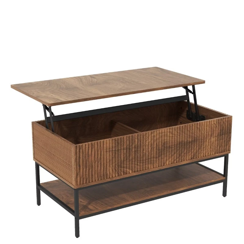 Living room square lift coffee table, household floor-to-ceiling coffee table, storage storage table