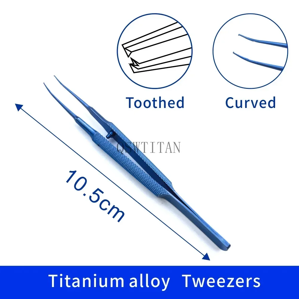 10.5CM Ophthalmic Microsurgical Forceps Tweezers Stainless Steel Surgical Tool Titanium