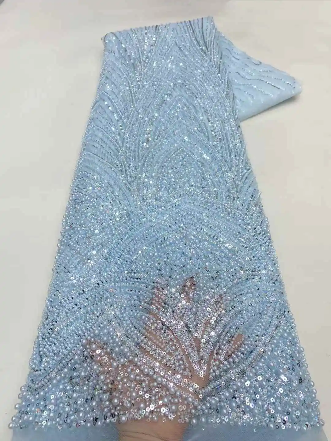 Роскошная кружевная ткань с бисером, 5 ярдов, высокое качество, 2025 г., африканская кружевная ткань, 5 ярдов для свадебного платья, вышитая Австрия