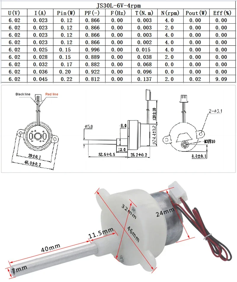 Lange As Mini JS30-300 Reductiemotor DC 6 V-12 V 7.2 V 9 V 10 RPM Trage Snelheidsreductiemiddel Versnellingsbak Reverse Kleine Elektrische Speelgoed Podium CW CCW