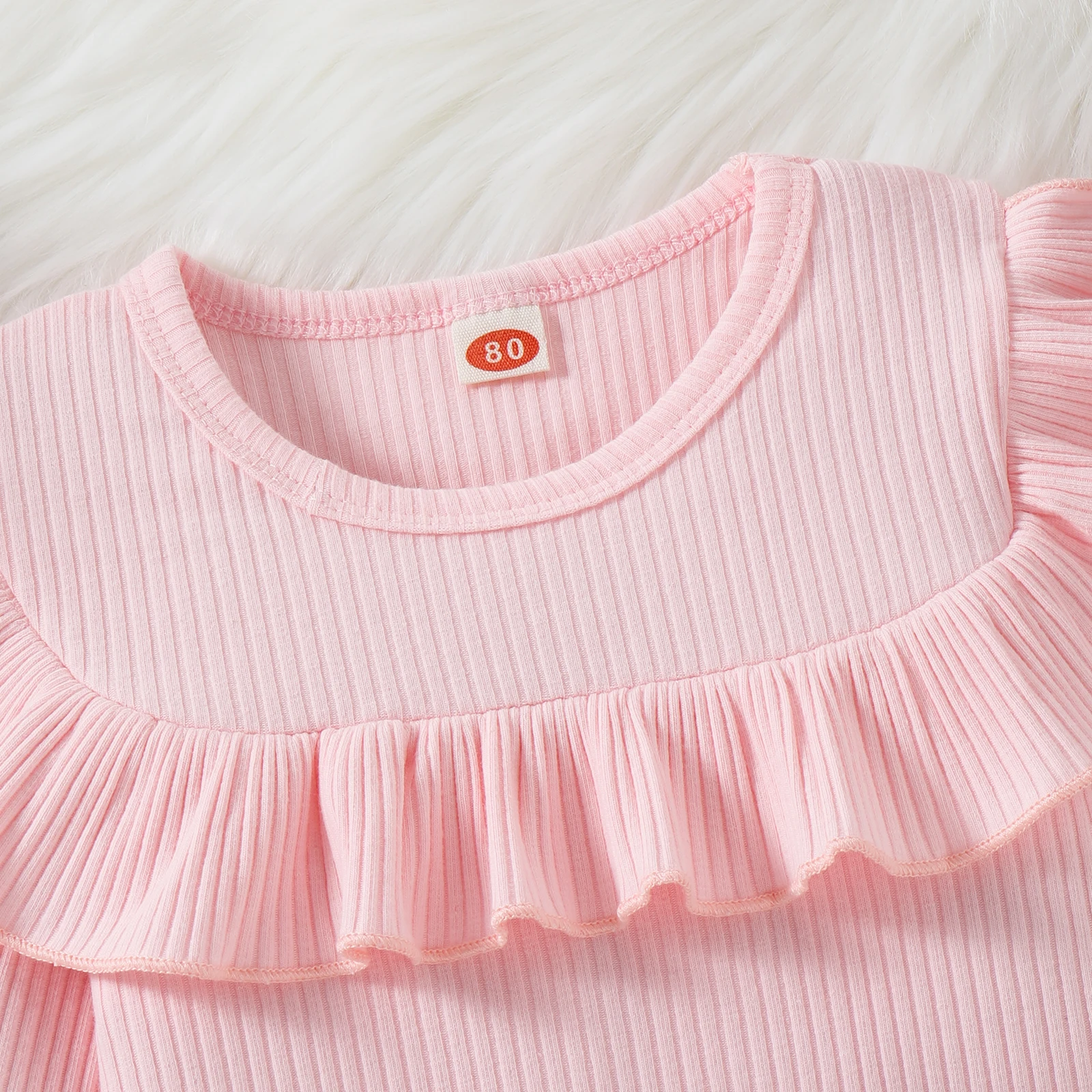 3PCAutumn 1-4 Years Old Girl Baby Fashionable Foreign Style Round Collar Pink Color Pit Strip Long-Sleeved Top + Plaid Skirt Hat