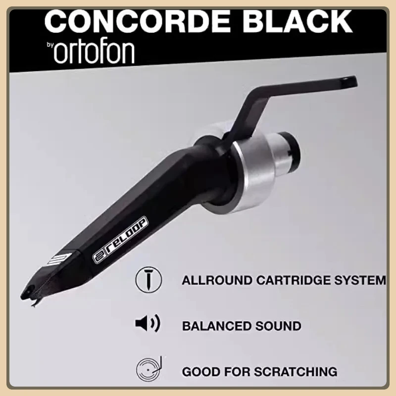 Ortofon High Wind Reloop Concorde Lápiz óptico de cabecera de DJ negro personalizado - Diseño de cabeza de avión