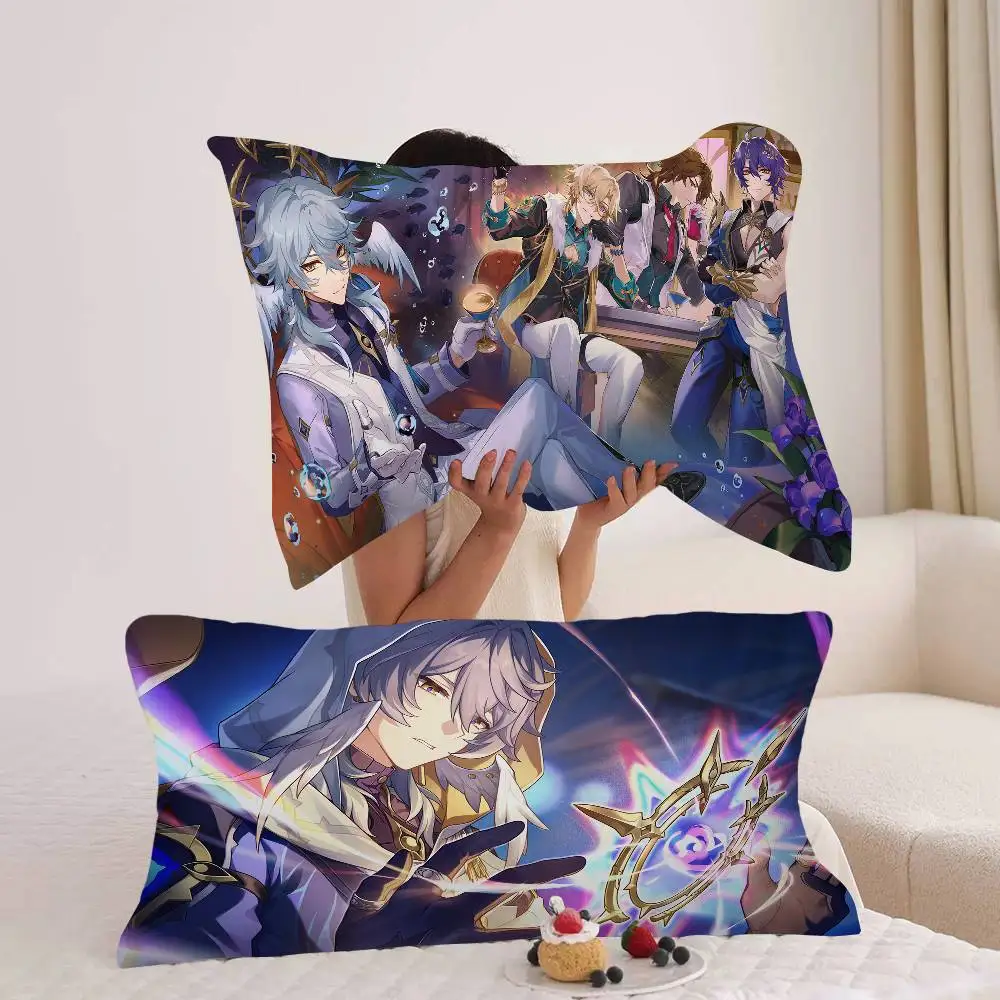 popular anime H-Honkai Star Rail Cartoon Pillow Towels & Cotton Inner Cases - Cute, Anti-Head Oil, Polyester & Cotton Options