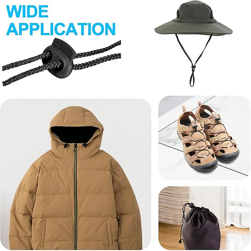 10-100Pcs Plastic Cord Lock Stopper Toggle Clip for Drawstring Elastic Lanyard Paracord Rope Garment Bag Accessories