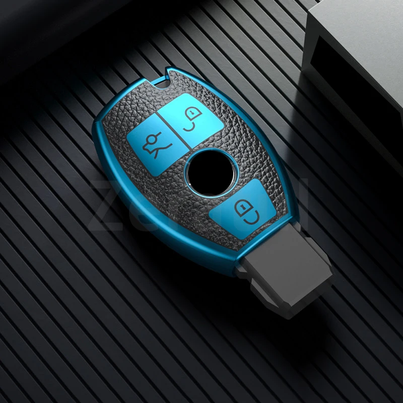 TPU Leather Car Key Case Cover For Mercedes Benz W211 W204 A B R G Class GLK GLA GLC GLR W210 W176 W202 W463 Shell Fob Holder