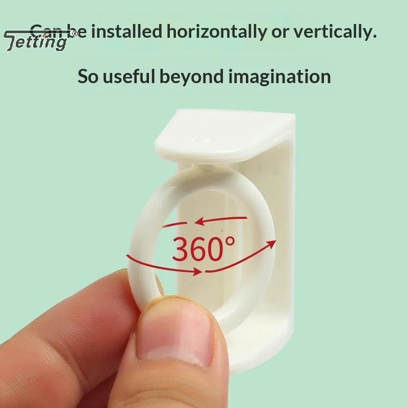 2 PCS Self Adhesive Curtain Rod Bracket 360 Degree Rotation Strong Adhesion For Bathroom Kitchen Bedroom Window view 6