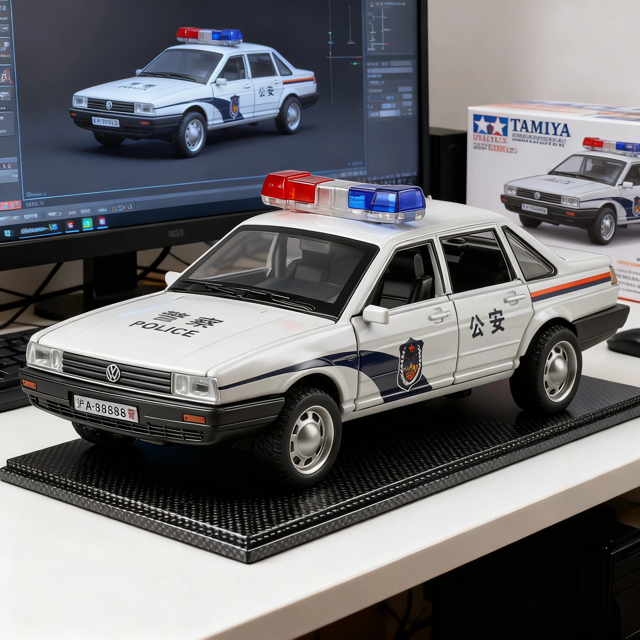 1:32 Santana Alloy Policer Car Diecast Metal Scale Model Sound＆Light Simulation Collection Childrens Birthday Toy Vehicles Gifts
