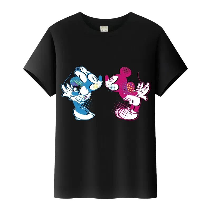 

Детская футболка Семейная футболка Мужские блузки Дисней Мультфильм Микки Маус Минни Love Одежда с принтом Топы с короткими рукавами Женская футболка с круглым вырезом
