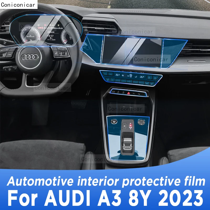 

For Audi A3 8Y 2023 Gearbox Panel Navigation Screen Automotive Interior TPU Protective Film Cover Anti-Scratch Accessories