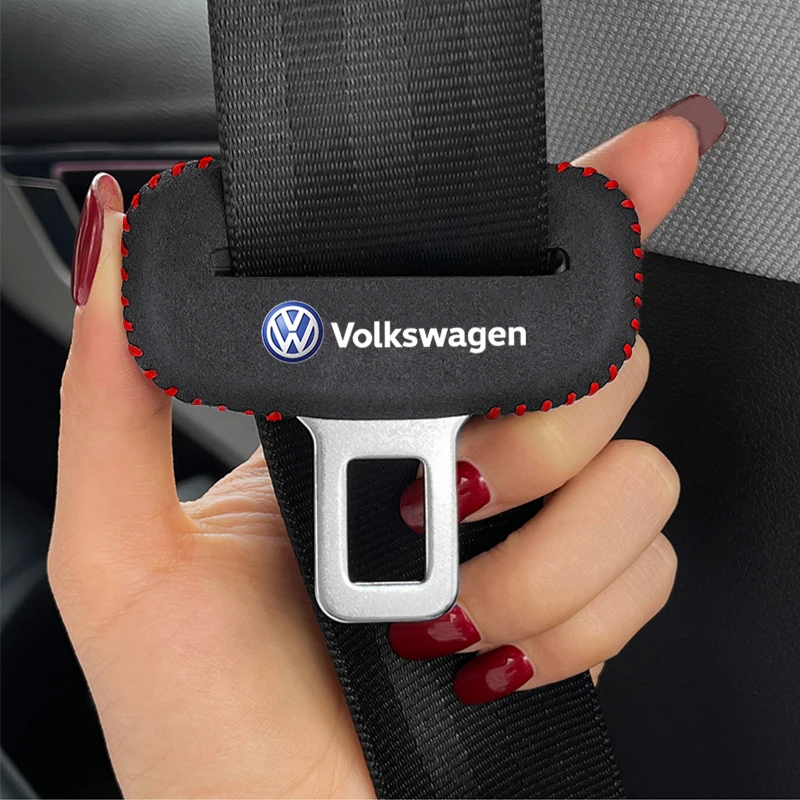 Car Logo Seat Safety Belt Buckle Cover Interior Accessories For Volkswagen Polo Passat Golf T-ROC Tiguan Atlas Caddy Beetle GTI