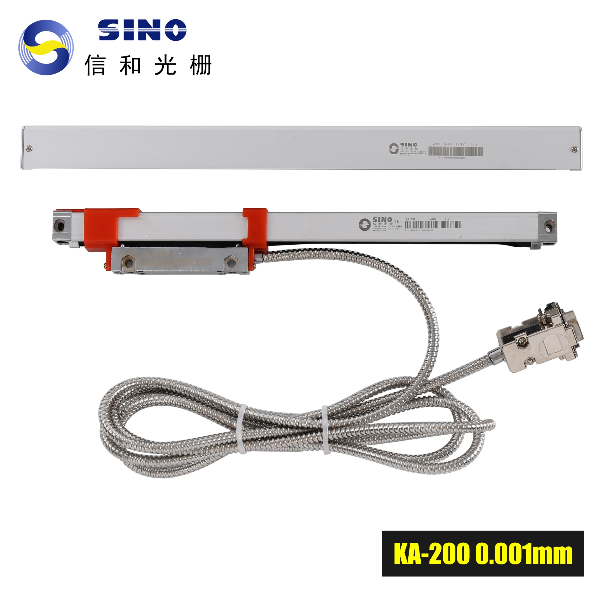 Sino KA-200 0.001mm 30mm-360mm 16*16mm Slim DRO Glass Linear Scale KA200 1um TTL Thin Optical Encoder Line